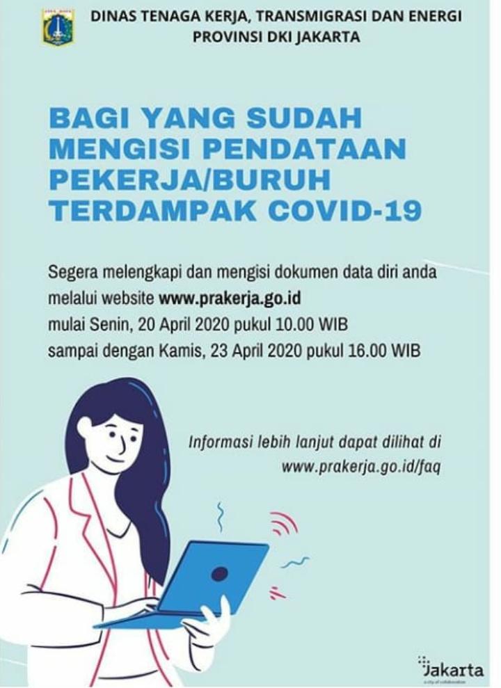Dinaskertrans dan Energi Provinsi DKI Jakarta Data Buruh dan Pekerja Terdampak Covid-19