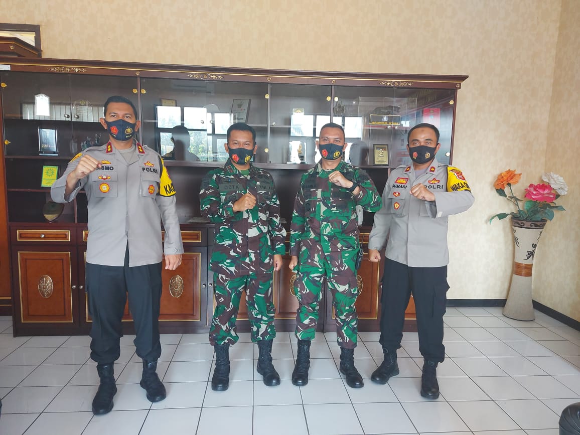 Sinergitas TNI Polri, Kapolres Majalengka Sambut Kunjungan Silaturahmi Danyon Raider 321